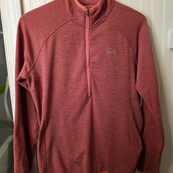 L.L. Bean Tops - Red Quarter-Zip Pullover Large